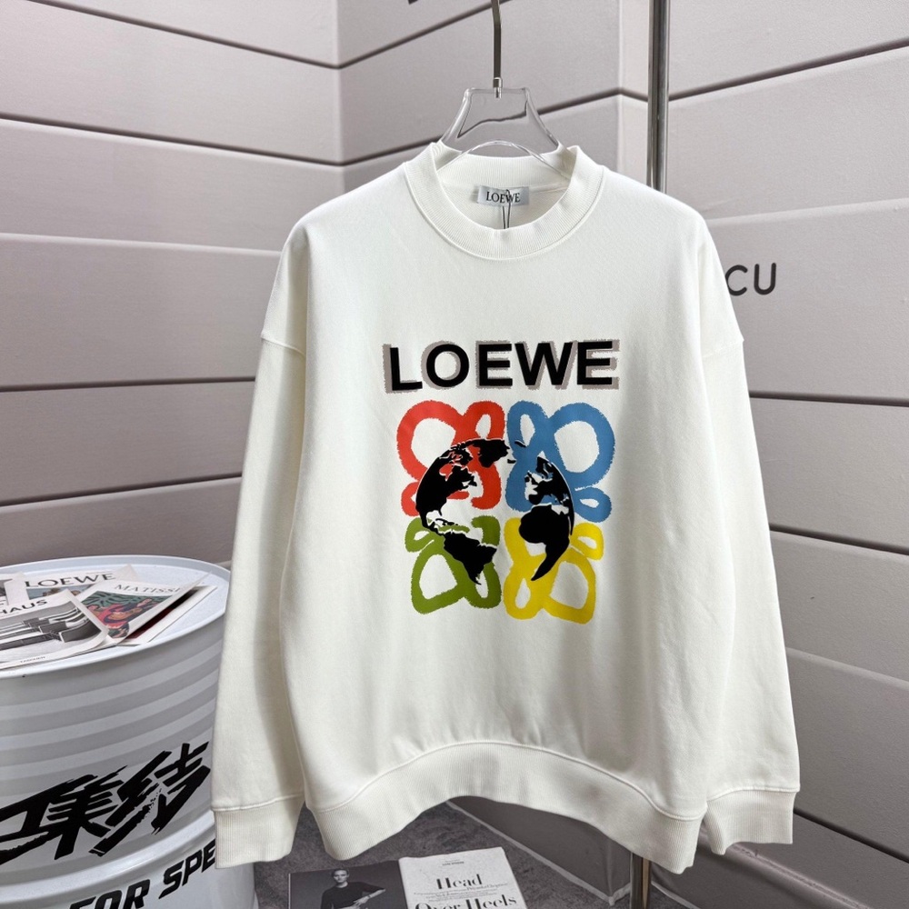 Loewe White Sweatshirt with Colorful Graphic